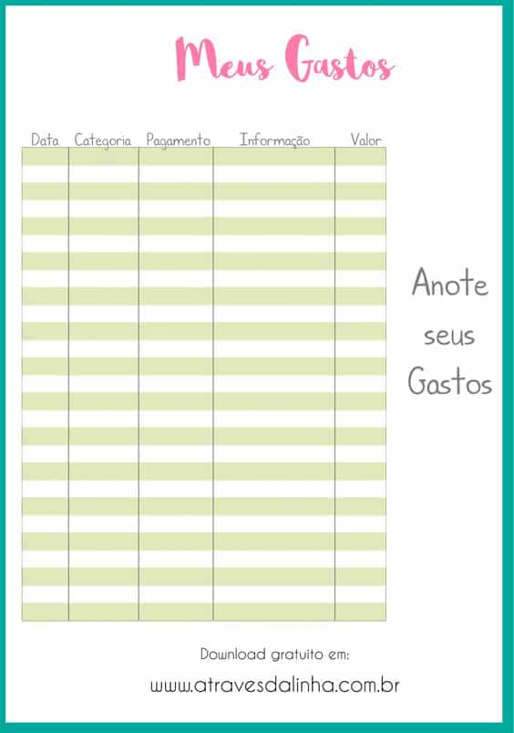 33 Planilha De Gastos Mensais Para Imprimir Gratis Png Plani