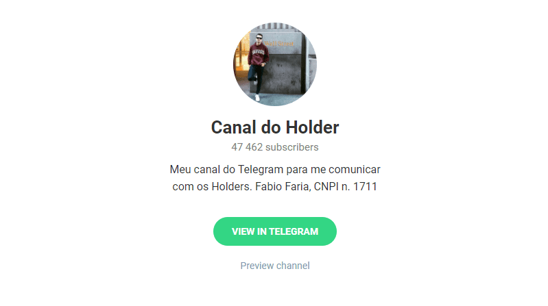 Grupos Telegram: Canal do Holder