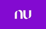 imagem com o fundo roxo e logo em branco do Nubank ao centro.