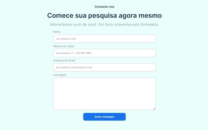 Imagem representa o local do site da Smart Research onde é feita a cotação.