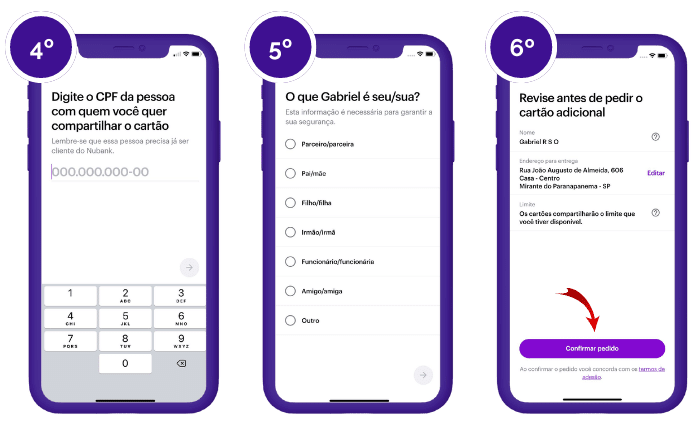Imagem representa como pedir o cartão adicional Nubank.