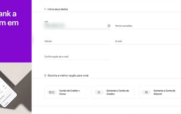 Imagem representa como pedir o cartão de crédito Nubank