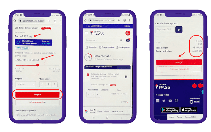 Como resgatar milhas do cartão de crédito LATAM Pass shopping continuação