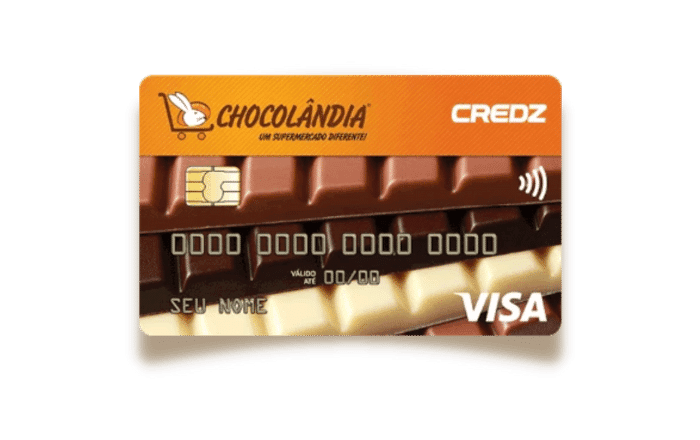 Imagem representa cartão de crédito Chocolândia.