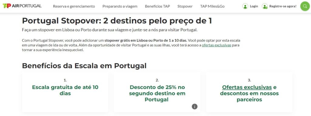 Stopover TAP em Lisboa e Porto