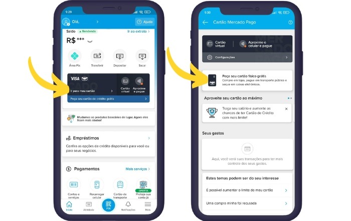 Como ver o número do cartão Mercado Pago pelo celular