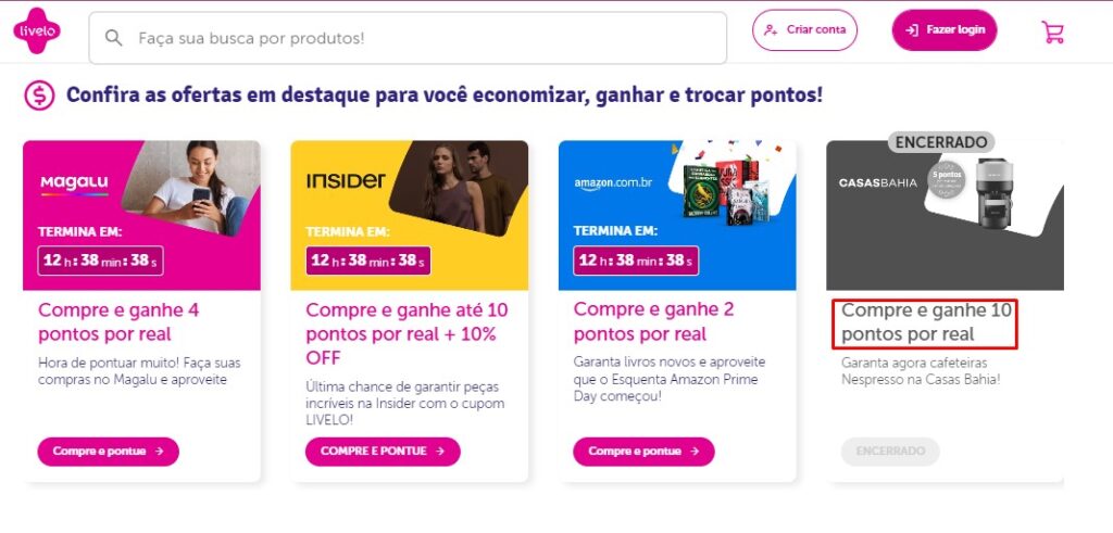 compra bonificada na Livelo