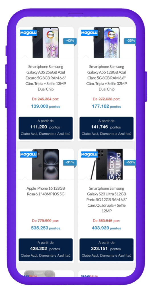 comprar celular com milhas na latam pass