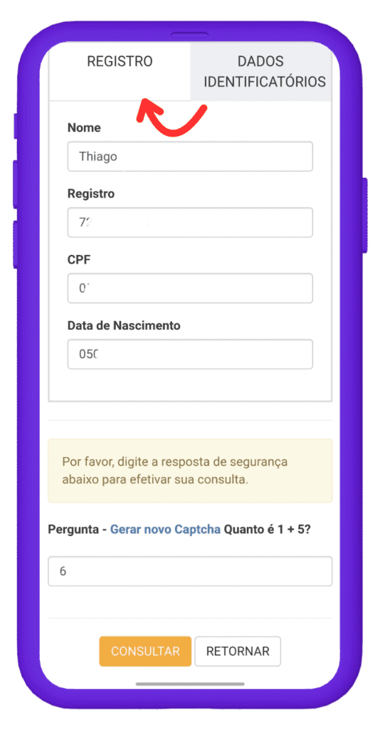 Consultar pontos cnh pelo numero de registro detran 1