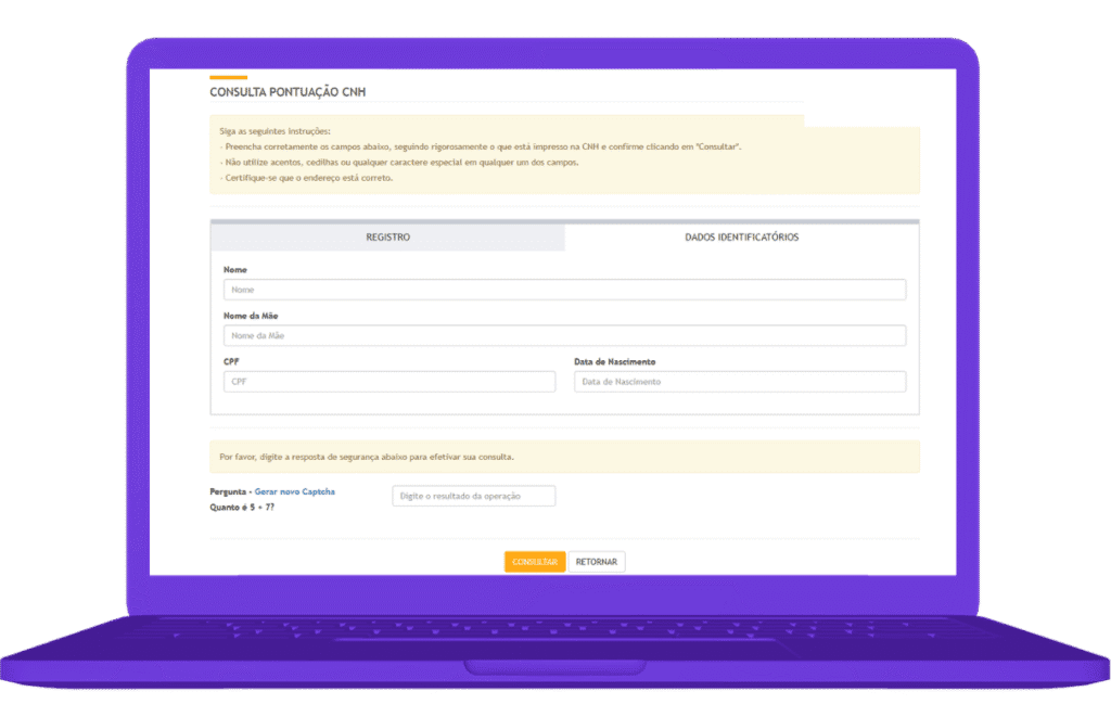 consultar pontos da cnh pelo site detran