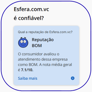 Reclame Aqui Esfera Clube confiável