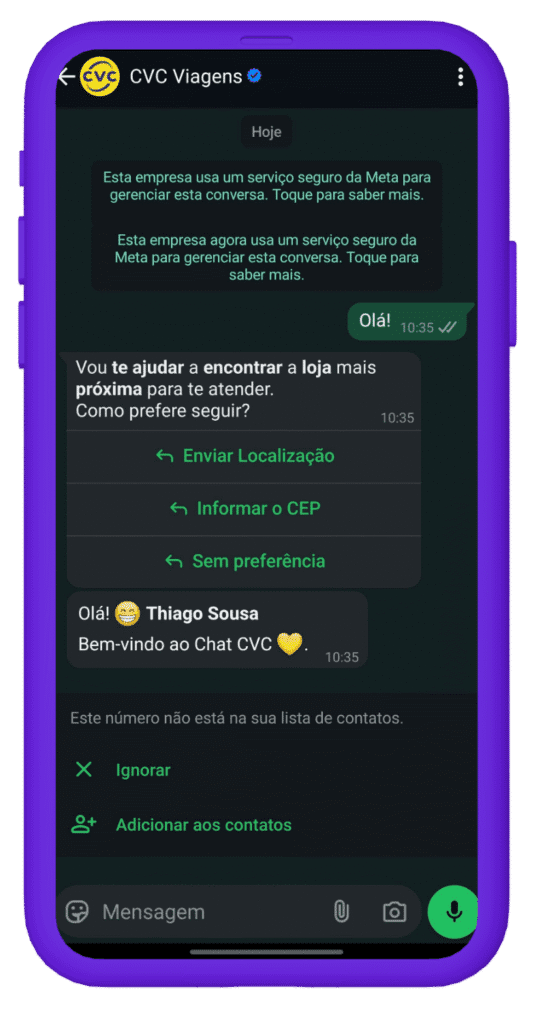 whatsapp CVC viagens