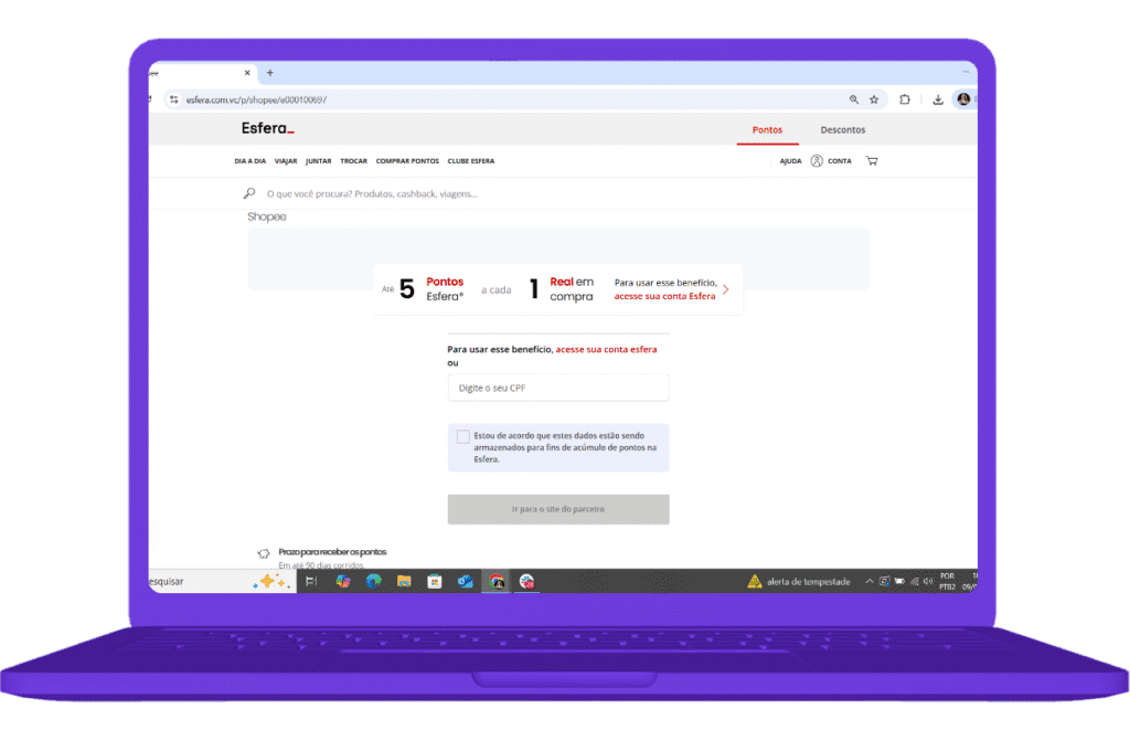 Como aproveitar a promoção Esfera e Shopee
