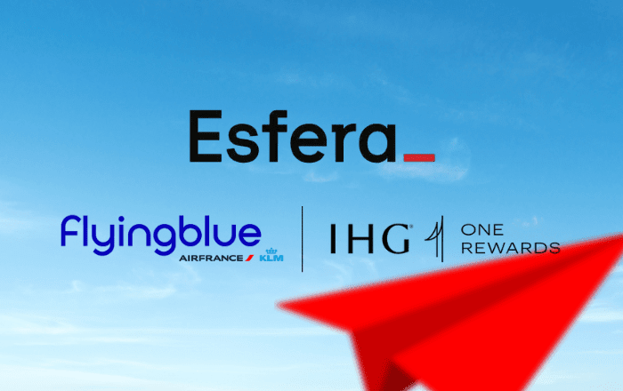 Esfera anuncia nova parceria com Flying Blue e IHG One Rewards