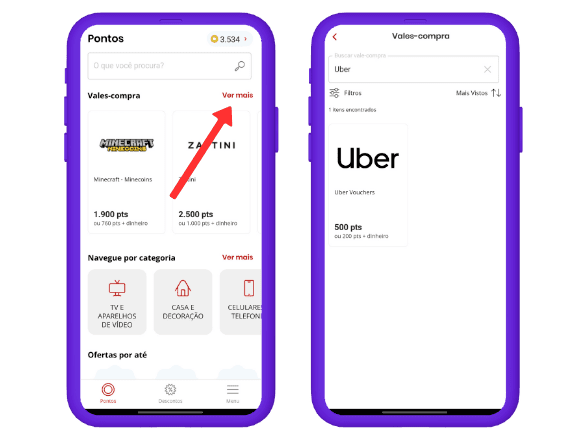 Pontos Esfera Uber - passo a passo 1