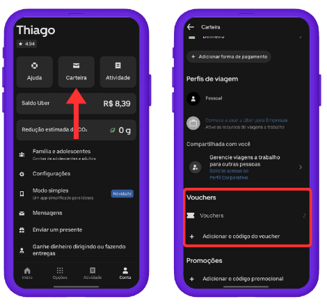 Pontos Esfera Uber - passo a passo uber 1