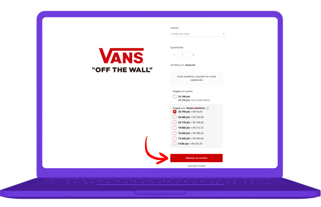 cartão presente da vans pela esfera - tuotrial 2