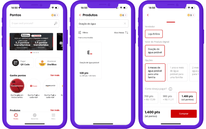 Como resgatar voucher de doação de água com pontos Esfera