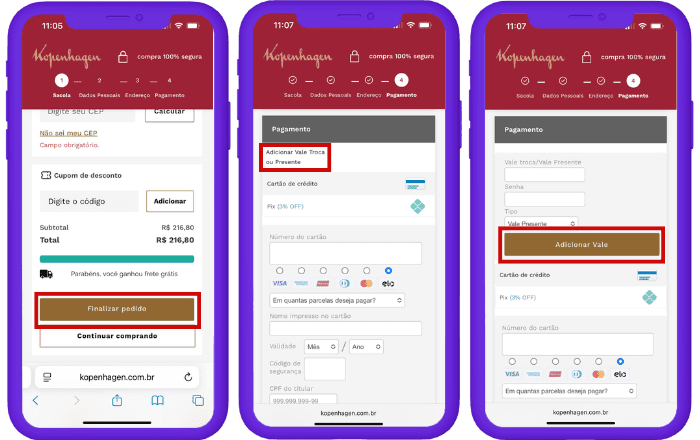 Como usar o voucher Kopenhagen