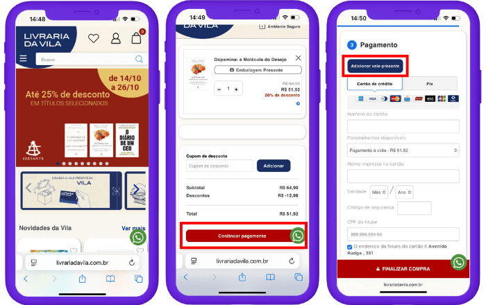 Como usar o voucher Livraria da Vila