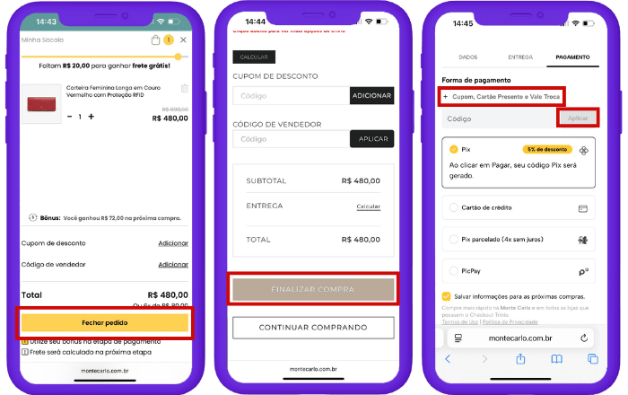 Como usar o voucher Monte Carlo