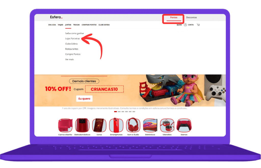 Juntar pontos Esfera