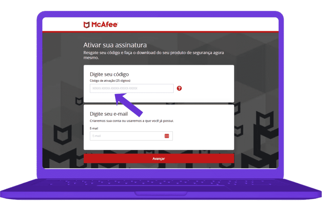 resgatar vale-compra McAfee na Esfera - passo 7