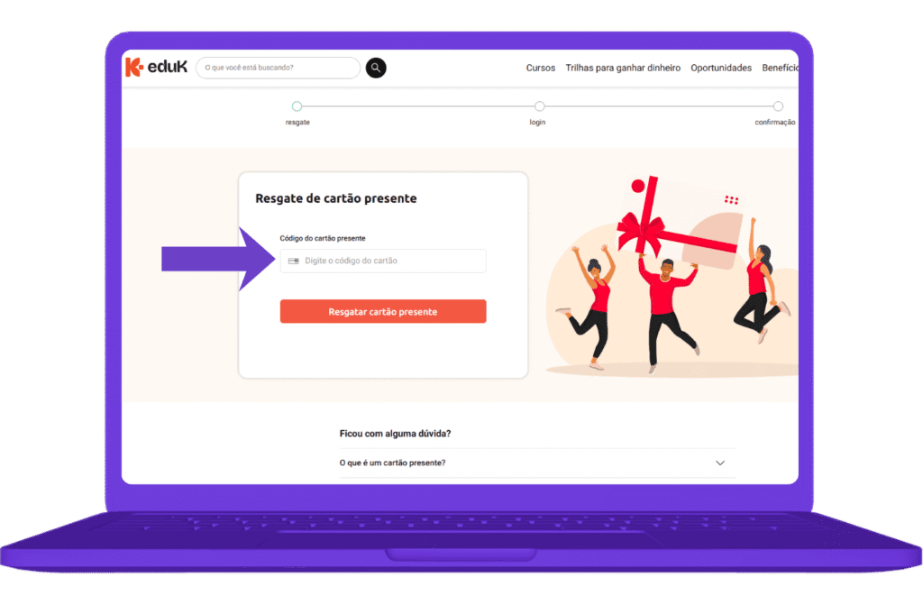 resgatar vale-compra eduK na Esfera - passo 7