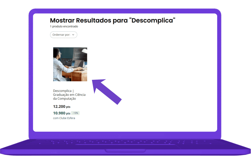 resgatar voucher da Descomplica na Esfera - passo 3