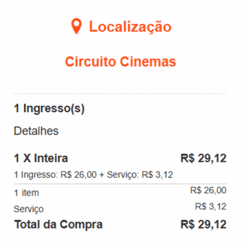 valor do ingresso circuito cinemas inteira