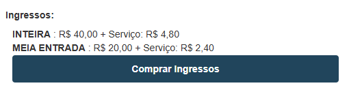 valor da entrada com centerplex