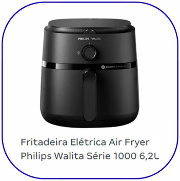 Imagem de uma Fritadeira Airfryer Philips Walita Serie 1000 XL 6,2L Preta
