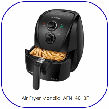 Imagem contém uma Air Fryer Mondial AFN-40-BF 4L preta