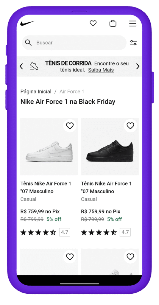 Black Friday Nike com desconto - air force