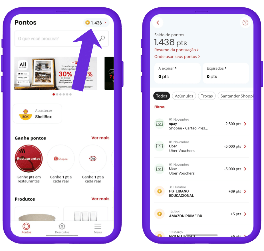 Consultar extrato e saldo de pontos na Esfera