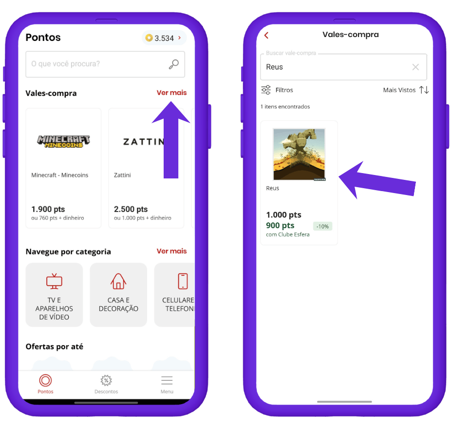 Resgatar voucher jogo Reus Esfera - passo 1