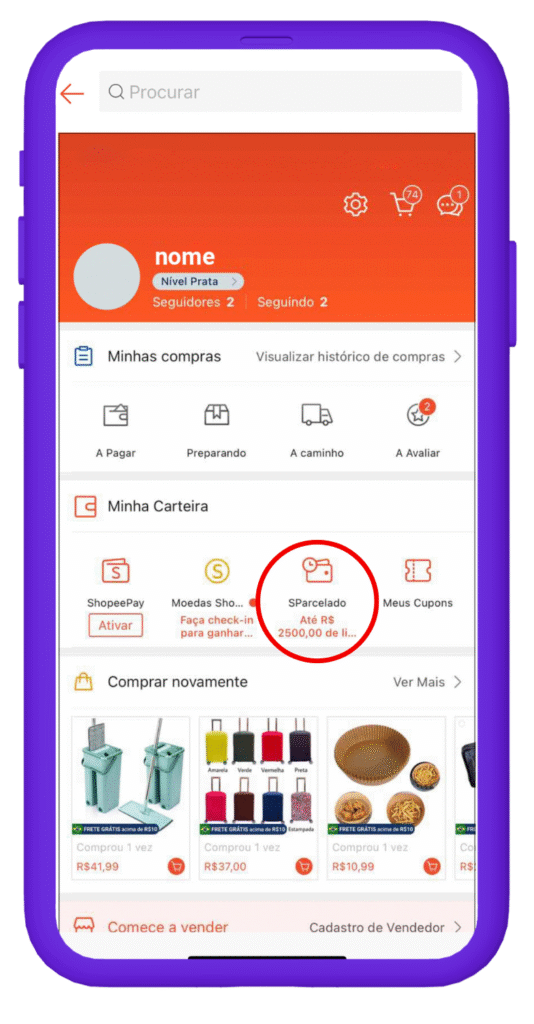 como ver limite de crédito dosparcelado