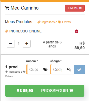 Valor de 1 Ingresso para o Parque Aquático Magic City