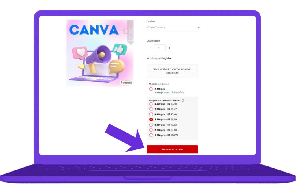 resgatar vale-compra Aprovante Esfera - passo 4