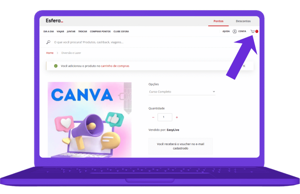 resgatar vale-compra Aprovante Esfera - passo 5