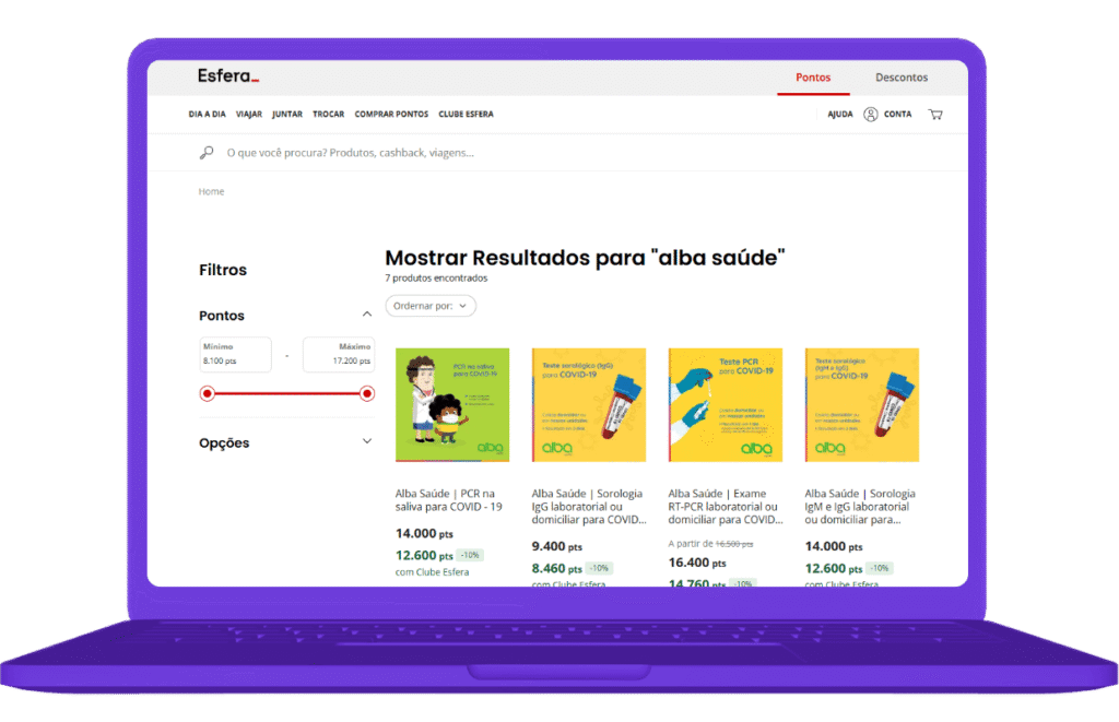 resgatar vale-compra alba saúde na Esfera - passo 3