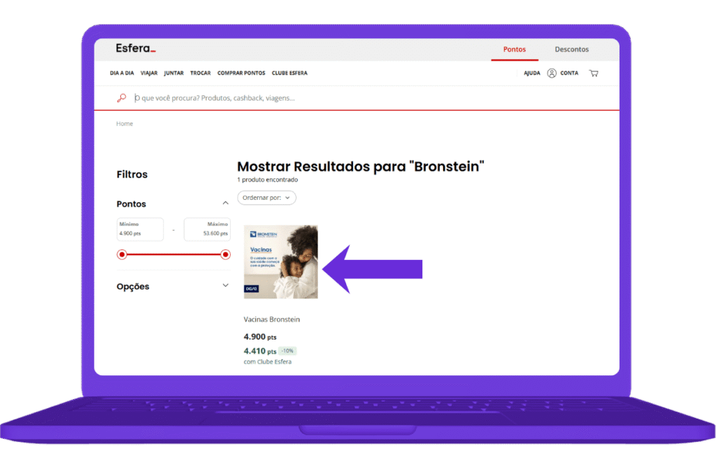 resgatar vale-compra vacinas Bronstein Esfera - passo 3