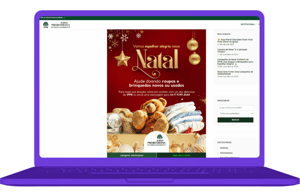 Onde doar e receber cesta de Natal - exemplo 2