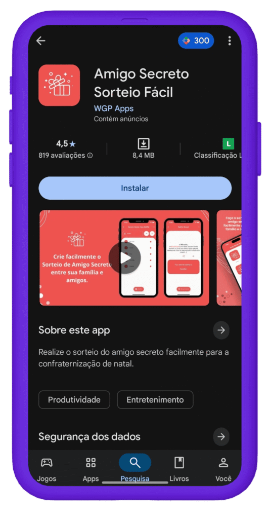 aplicativo amigo secreto - Amigo Secreto Sorteio Fácil