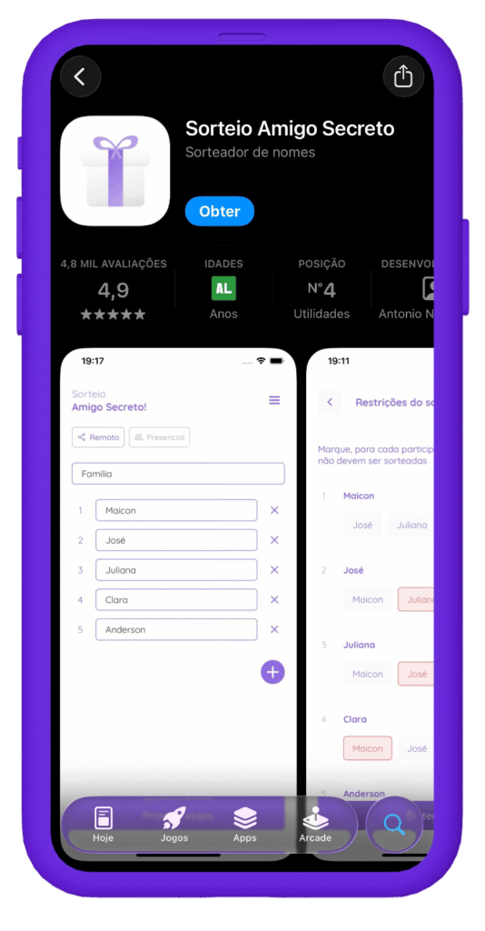 aplicativo amigo secreto - Sorteio Amigo Secreto