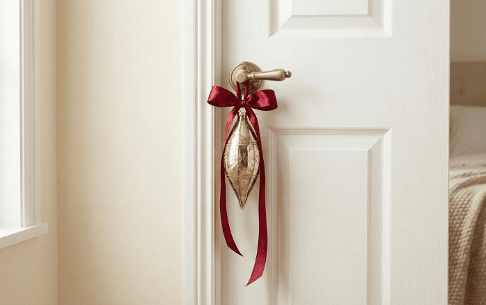 decoração de natal simples - decoração de portas internas