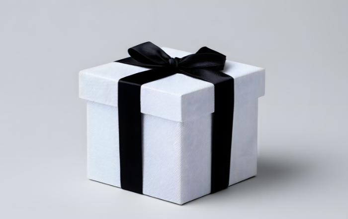 opções de presente branco e preto