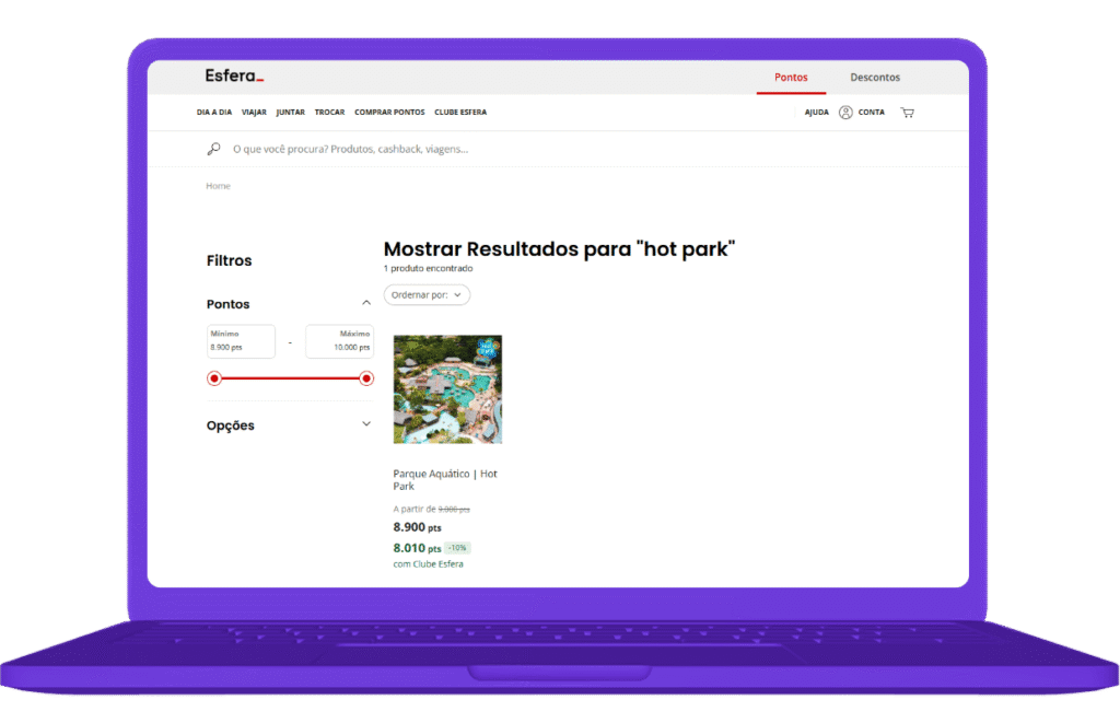 resgatar voucher Parque Aquático Hot Park na Esfera - passo 2