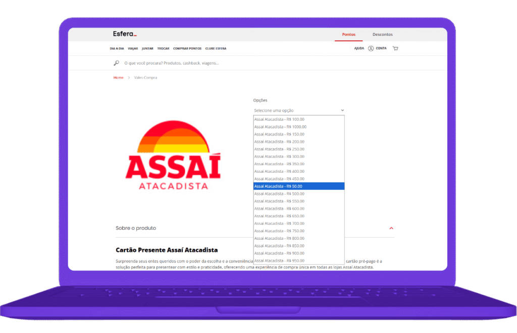 sobremesa ano novo - voucher assai na esfera